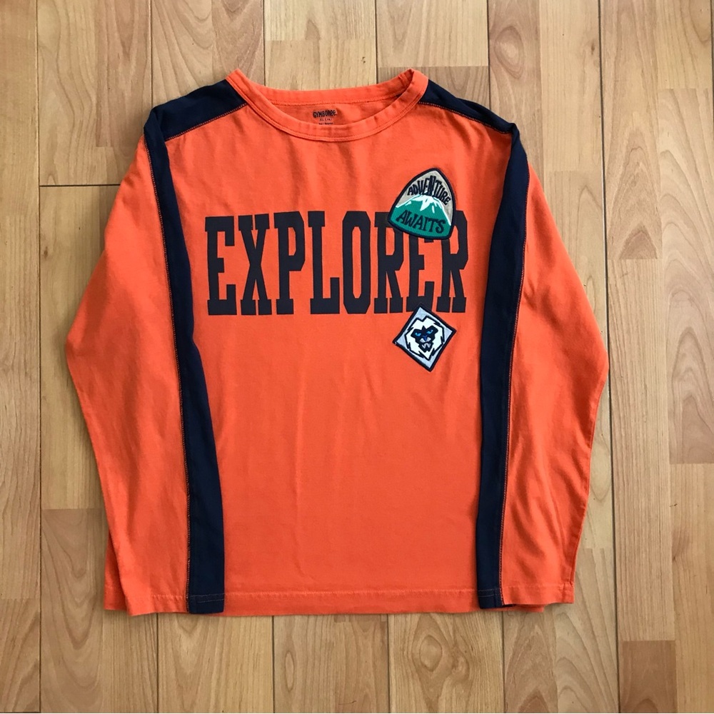 Gymboree Explorer Orange cotton tee Shirt long sleeve size XL